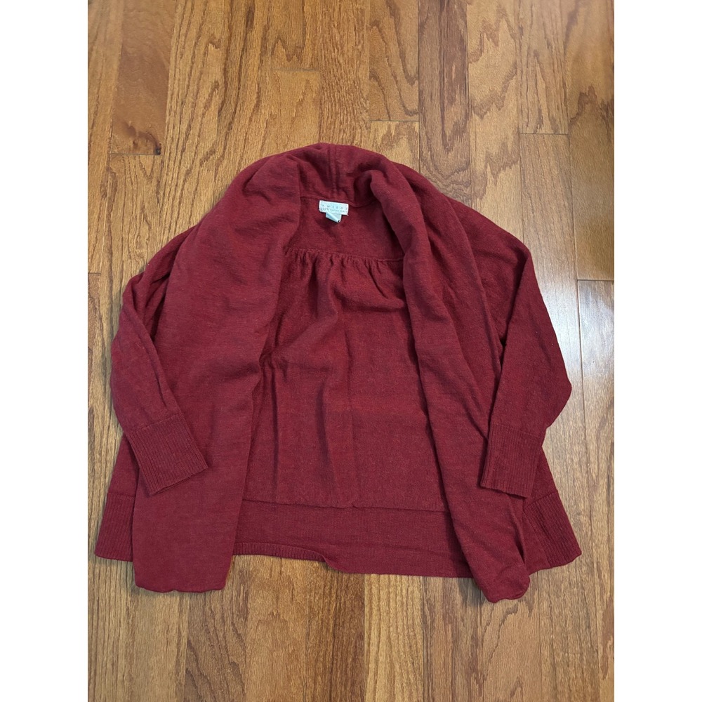 Tweeds Red 100% Italian Merino Wool‎ Cardigan Size M